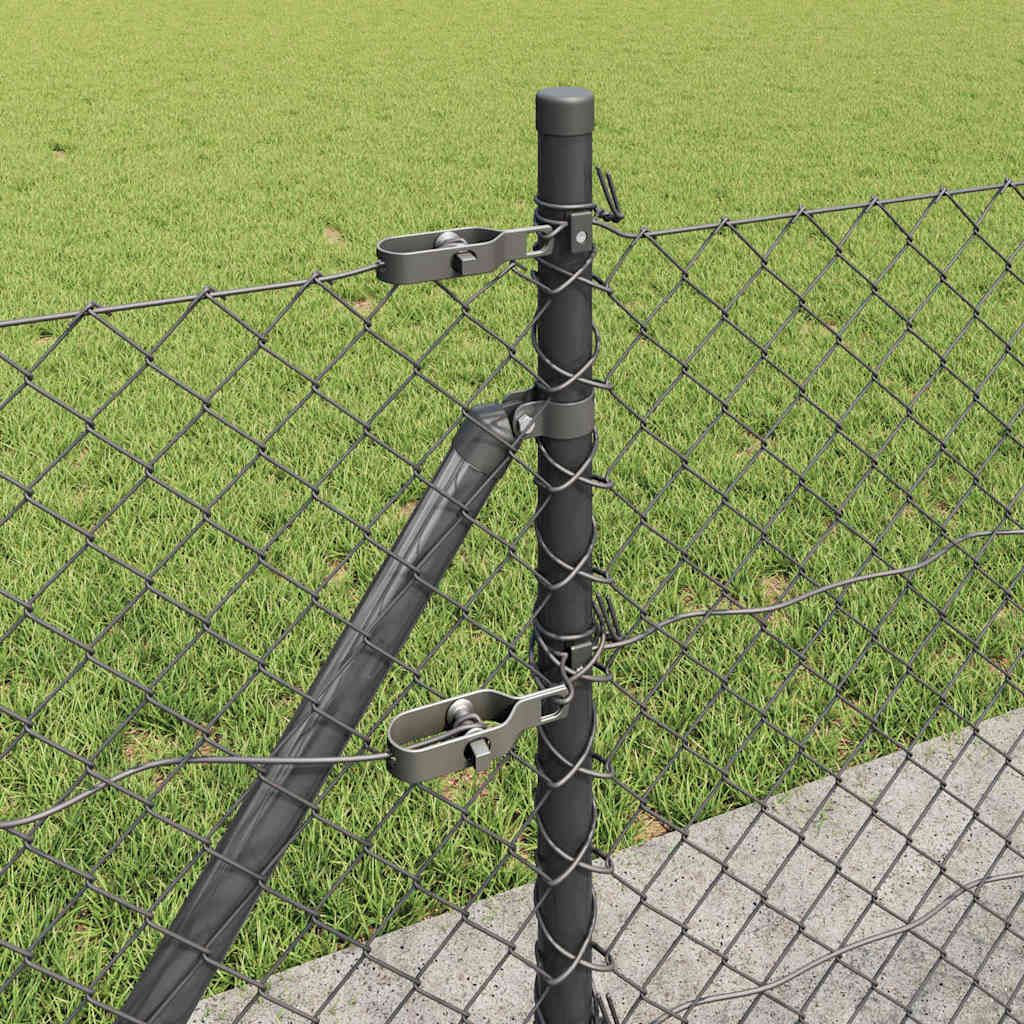 Chainlink Fence with Concrete Base 25 x 0.4 m PVC-Coated Steel