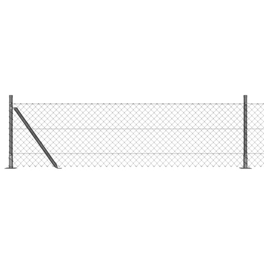 Chainlink Fence with Concrete Base 25 x 0.4 m PVC-Coated Steel
