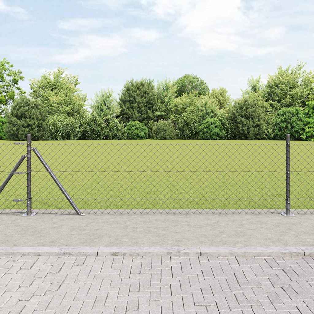 Fence Post Grey 25 x 0.6 m (40 x 40 mm mesh) Steel and PVC