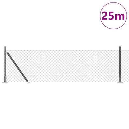 Fence Post Grey 25 x 0.6 m (40 x 40 mm mesh) Steel and PVC