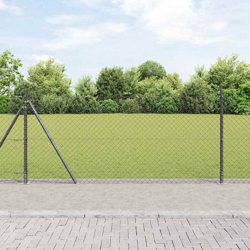 Fence Post Grey 25 x 1 m (40 x 40 mm mesh) Steel and PVC
