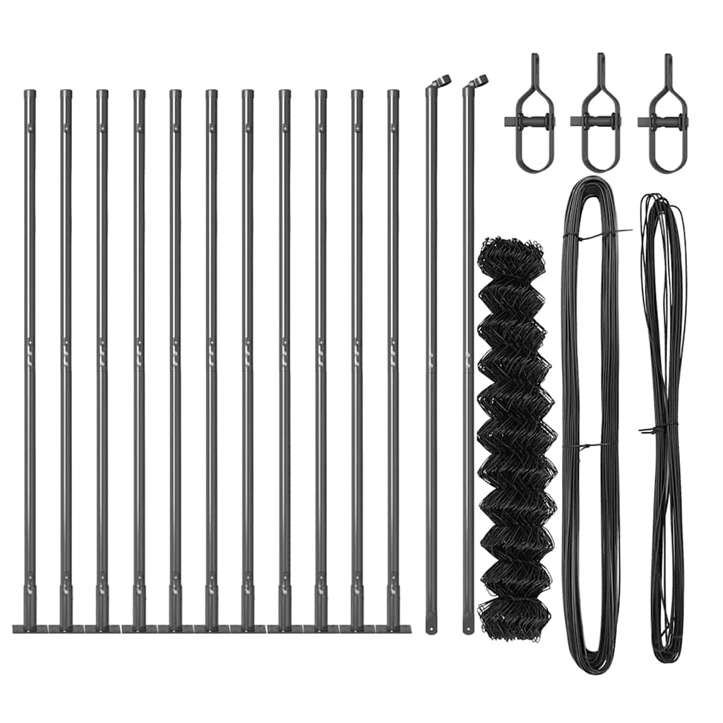 Fence Post Grey 25 x 1 m (40 x 40 mm mesh) Steel and PVC