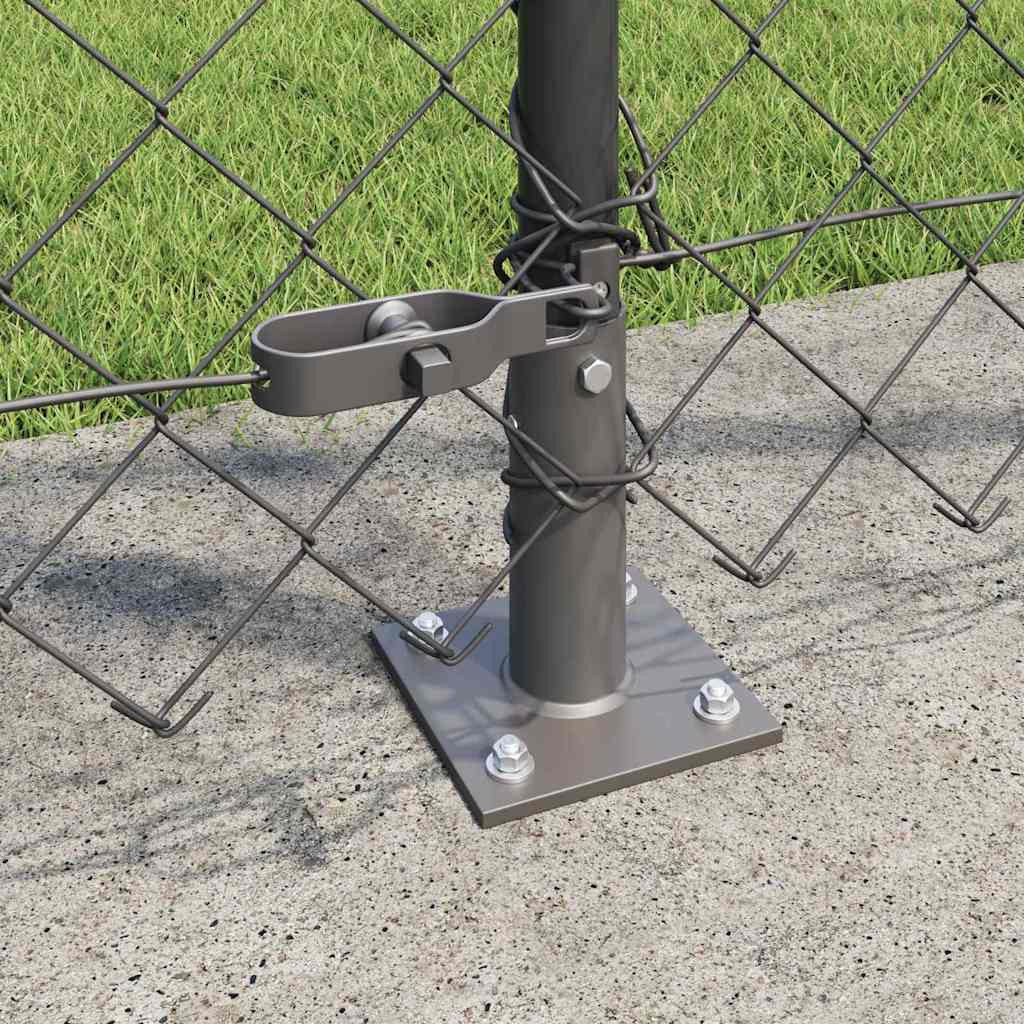 Chainlink Fence with Concrete Base 25 x 1.2 m PVC-Coated Steel