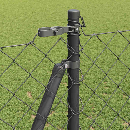 Chainlink Fence with Concrete Base 25 x 1.2 m PVC-Coated Steel