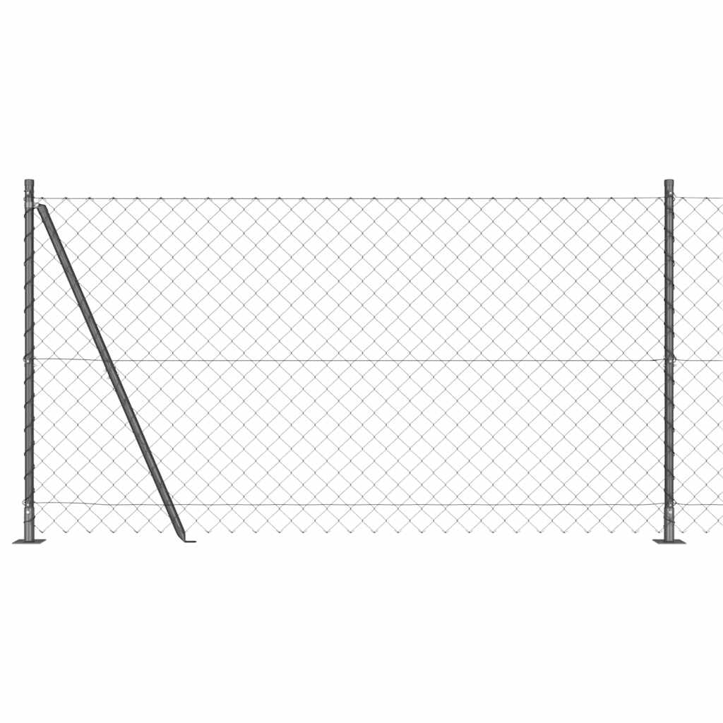 Chainlink Fence with Concrete Base 25 x 1.2 m PVC-Coated Steel