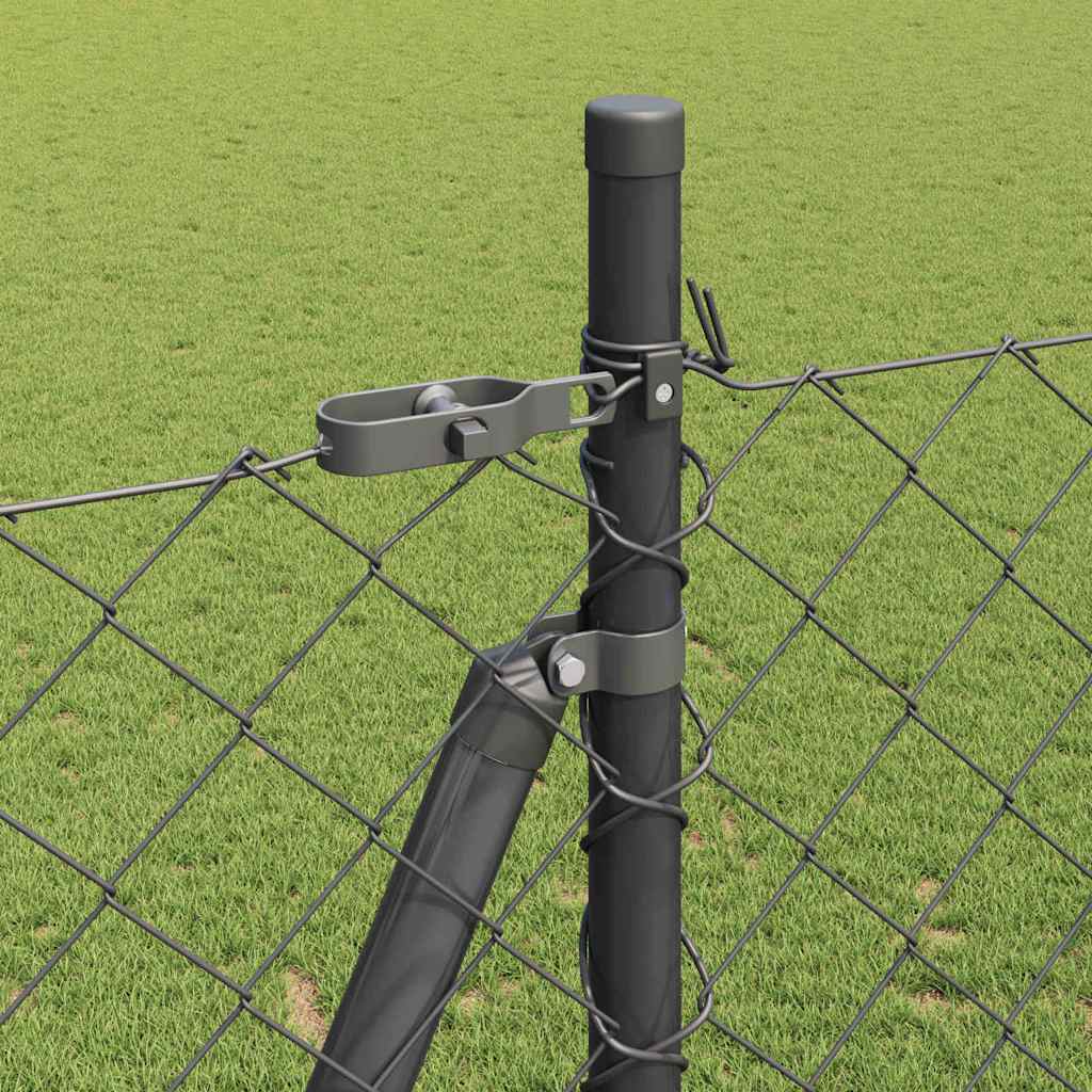 Chainlink Fence with Concrete Base 25 x 1.4 m PVC-Coated Steel