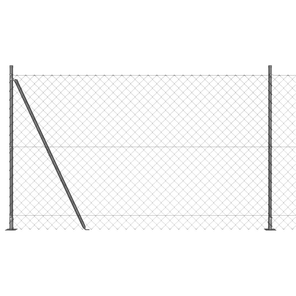 Chainlink Fence with Concrete Base 25 x 1.4 m PVC-Coated Steel