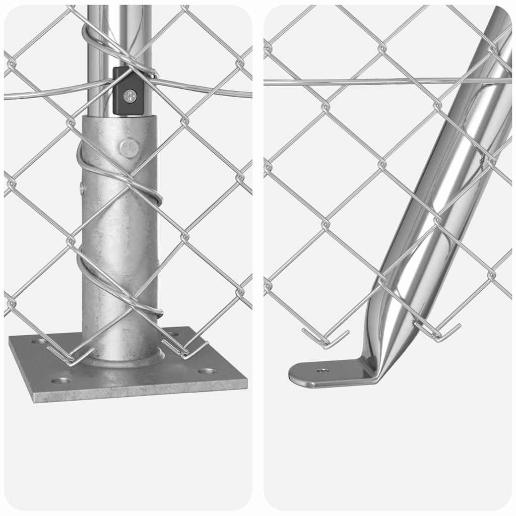 Fence Post Silver 10 x 1 m (40 x 40 mm mesh) Steel