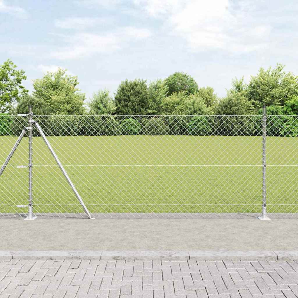 Fence Post Silver 10 x 1 m (40 x 40 mm mesh) Steel