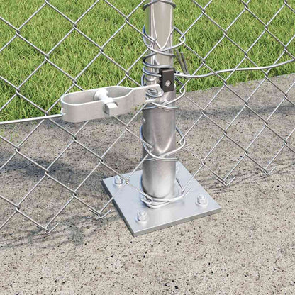 Outdoor Chainlink Fence with Concrete Base 10 x 1.4 m Silver