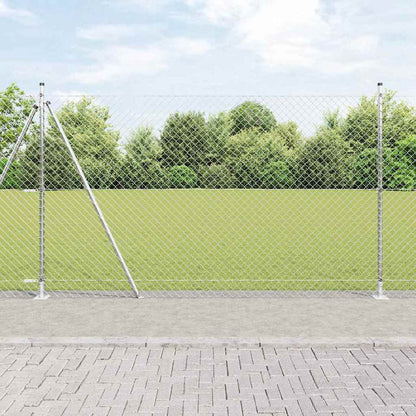 Outdoor Chainlink Fence with Concrete Base 10 x 1.4 m Silver