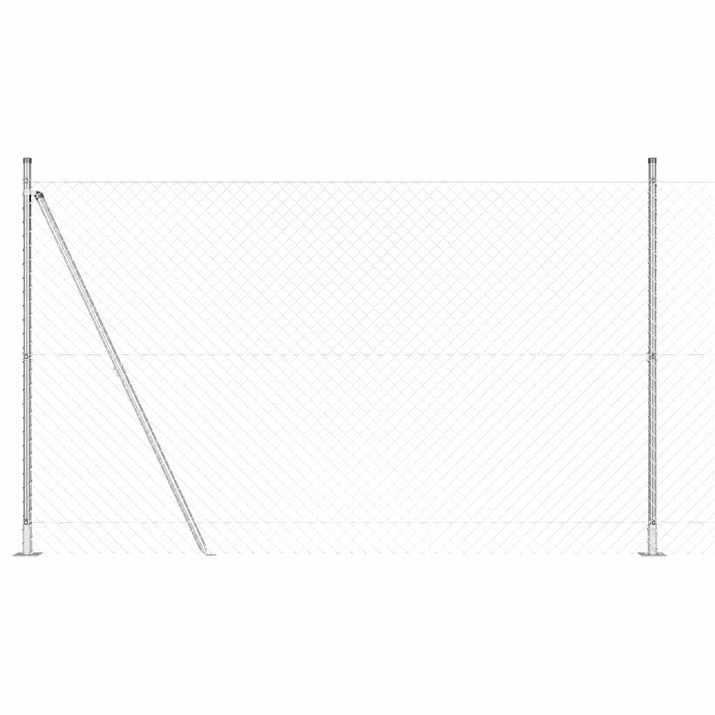 Outdoor Chainlink Fence with Concrete Base 10 x 1.4 m Silver