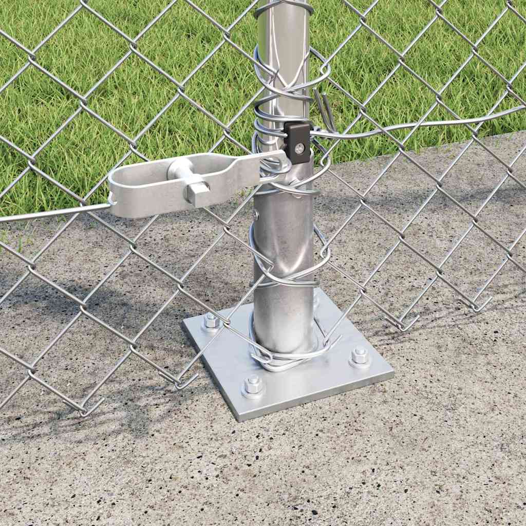 Outdoor Chainlink Fence with Concrete Base 10 x 1.5 m Silver