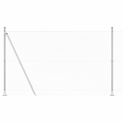 Outdoor Chainlink Fence with Concrete Base 10 x 1.5 m Silver