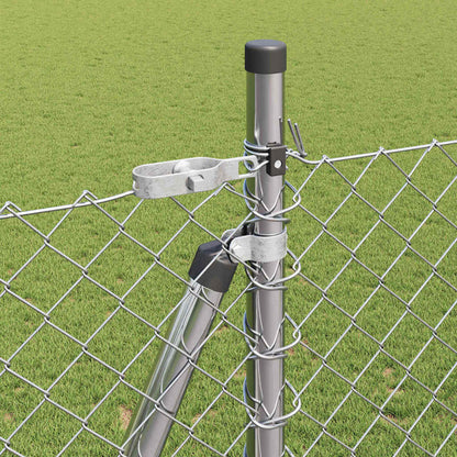 Outdoor Chainlink Fence with Concrete Base 10 x 1.6 m Silver