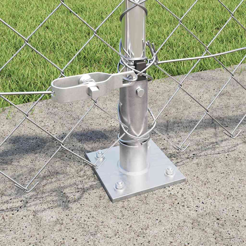 Chainlink Fence with Concrete Base 10 x 0.4 m Galvanised Steel