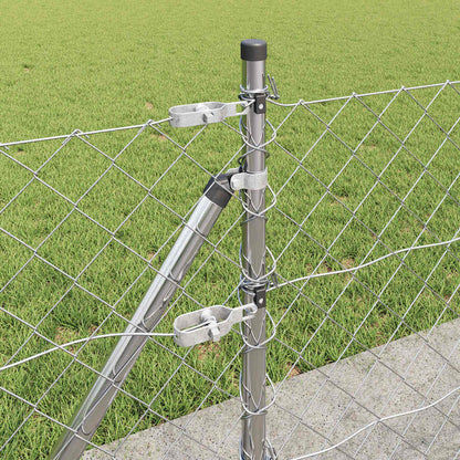 Chainlink Fence with Concrete Base 10 x 0.4 m Galvanised Steel