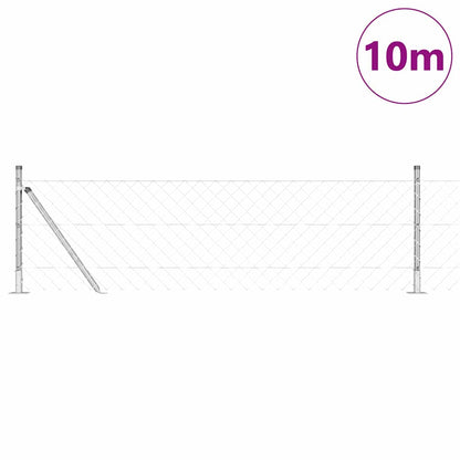 Chainlink Fence with Concrete Base 10 x 0.4 m Galvanised Steel