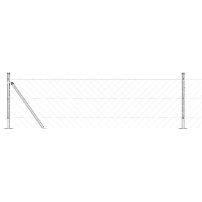 Outdoor Chainlink Fence with Concrete Base 10 x 0.6 m Silver