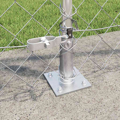 Chainlink Fence with Concrete Base 10 x 0.8 m Galvanised Steel