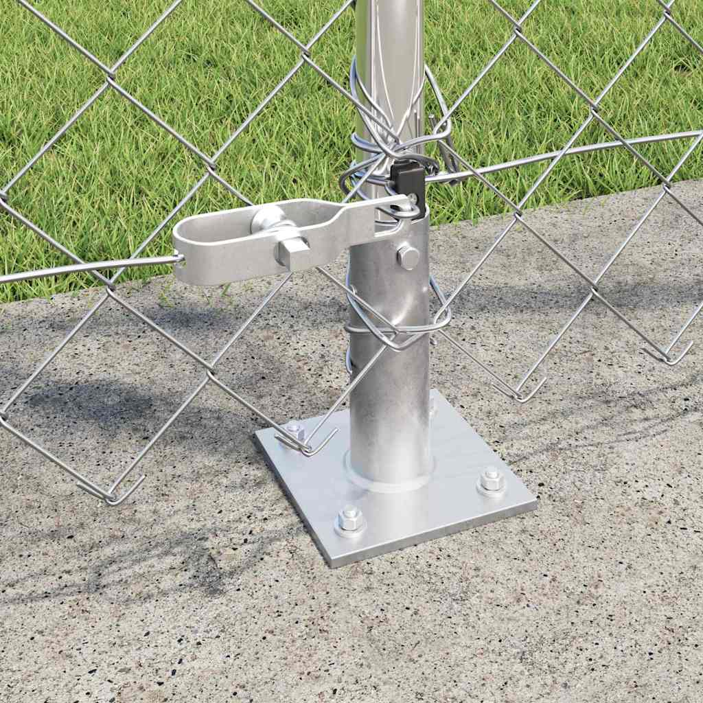 Outdoor Chainlink Fence with Concrete Base 10 x 1.2 m Silver