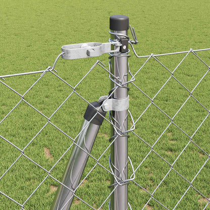 Outdoor Chainlink Fence with Concrete Base 10 x 1.2 m Silver