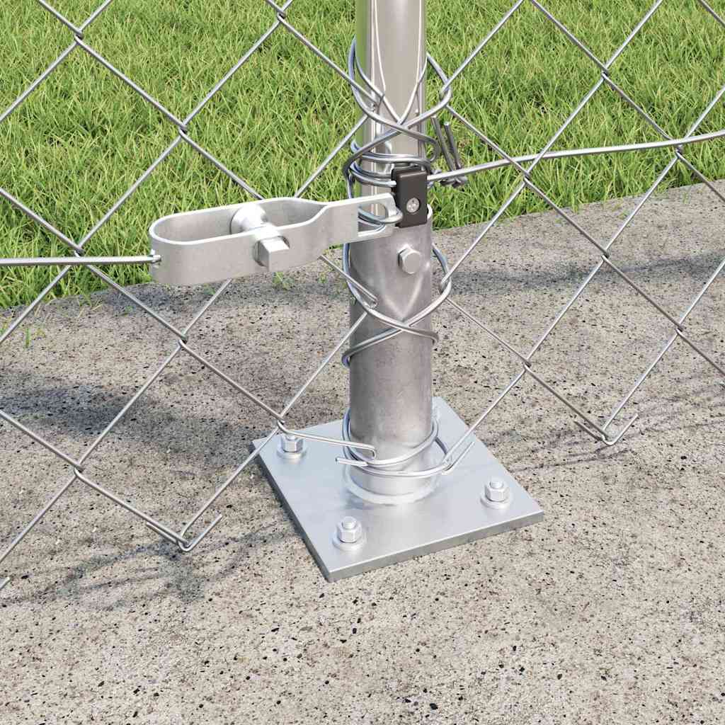 Outdoor Chainlink Fence with Concrete Base 10 x 1.4 m Silver