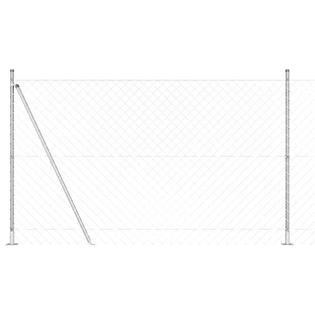 Outdoor Chainlink Fence with Concrete Base 10 x 1.4 m Silver