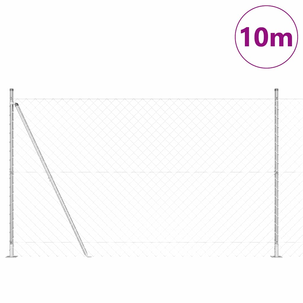 Fence Post Silver 10 x 1.5 m (60 x 60 mm mesh) Steel