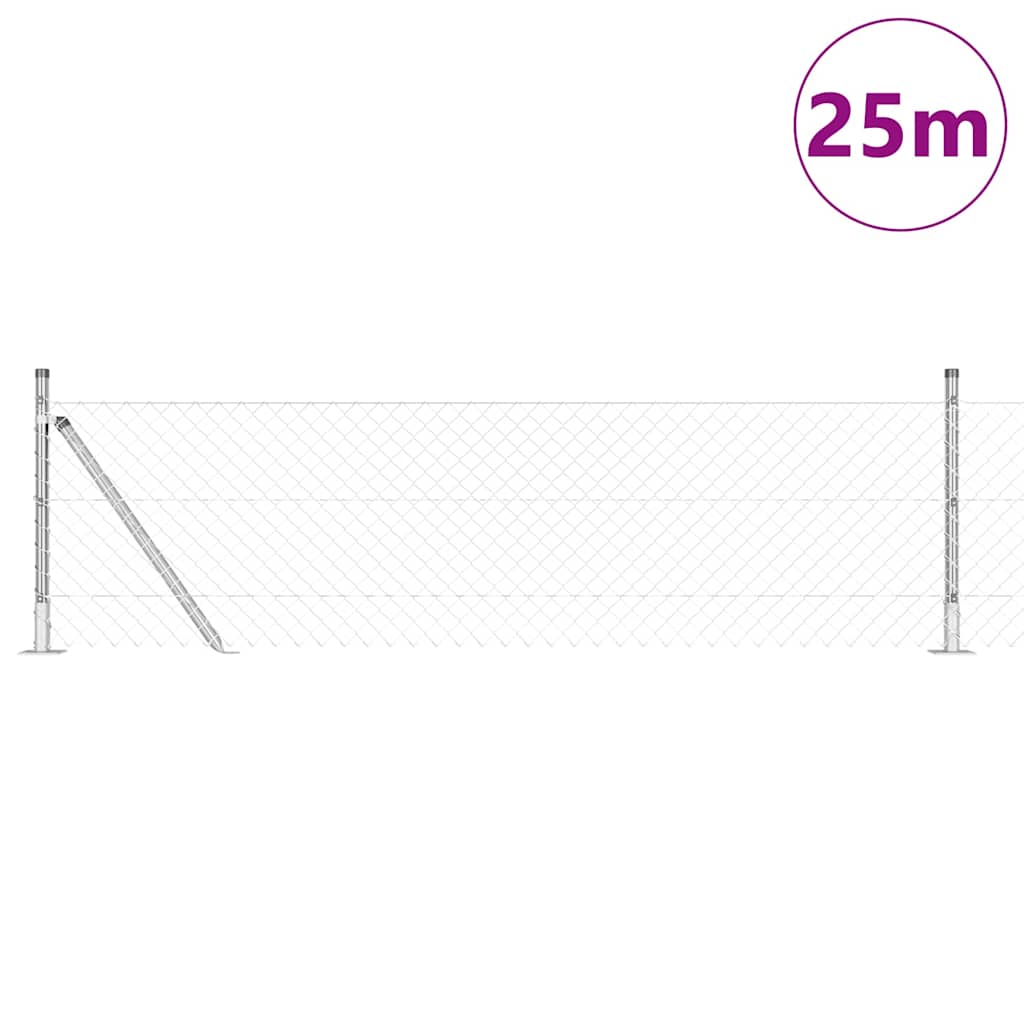 Fence Post Silver 25 x 0.6 m (40 x 40 mm mesh) Steel