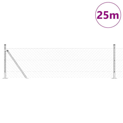 Fence Post Silver 25 x 0.6 m (40 x 40 mm mesh) Steel