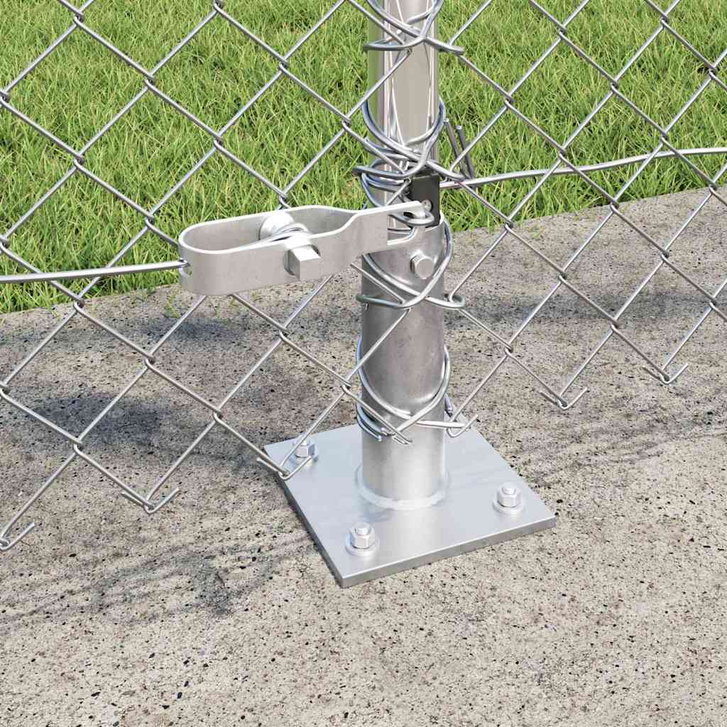 Chainlink Fence with Concrete Base 25 x 1.2 m Galvanised Steel