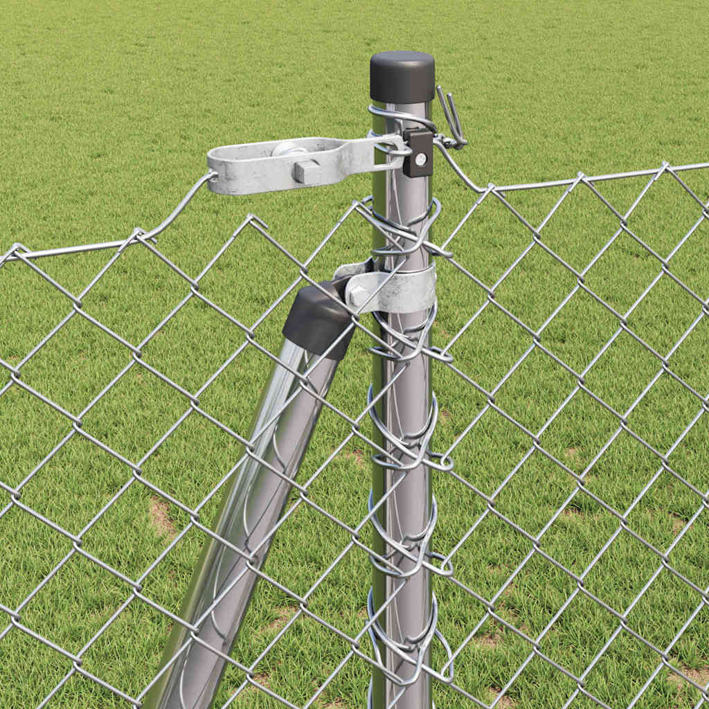 Chainlink Fence with Concrete Base 25 x 1.2 m Galvanised Steel