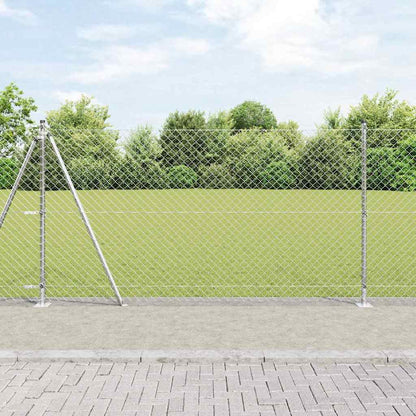 Chainlink Fence with Concrete Base 25 x 1.2 m Galvanised Steel
