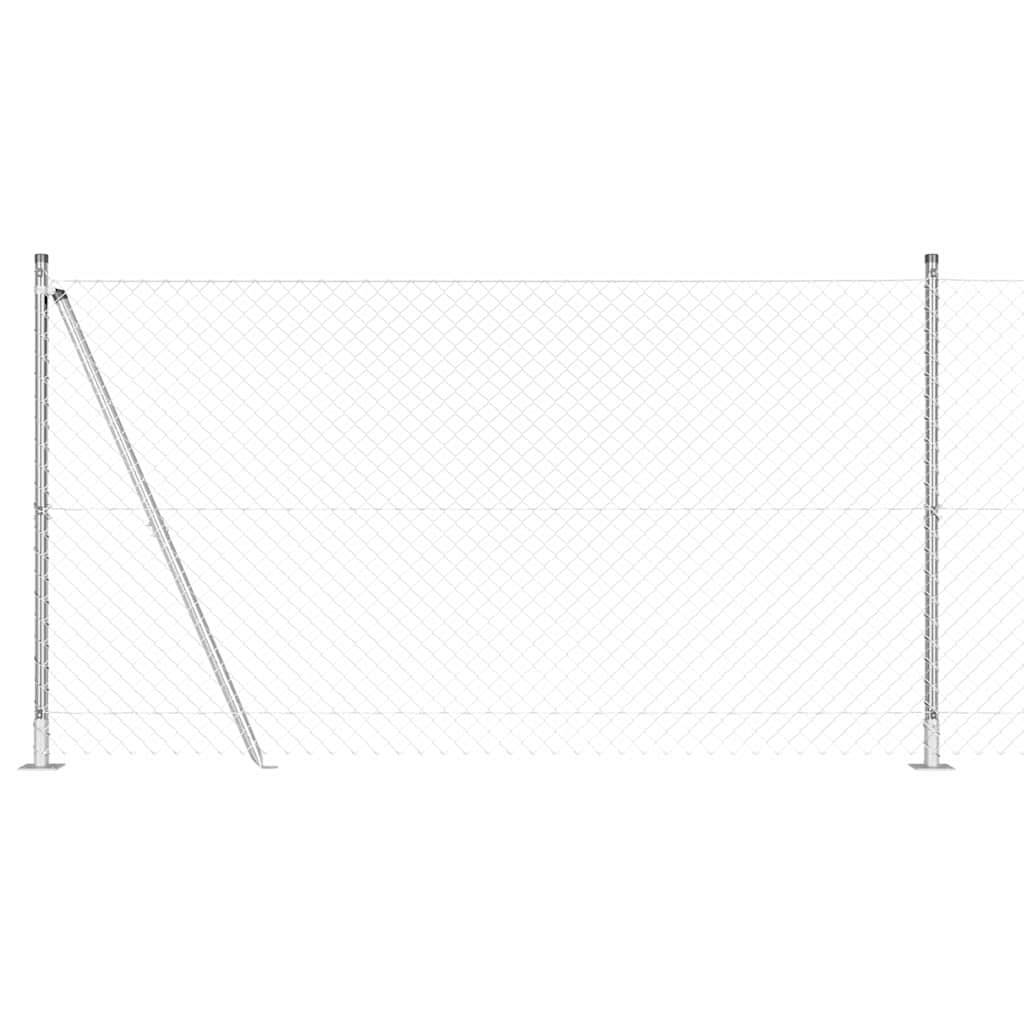 Chainlink Fence with Concrete Base 25 x 1.2 m Galvanised Steel