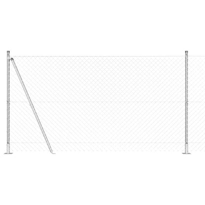 Chainlink Fence with Concrete Base 25 x 1.2 m Galvanised Steel
