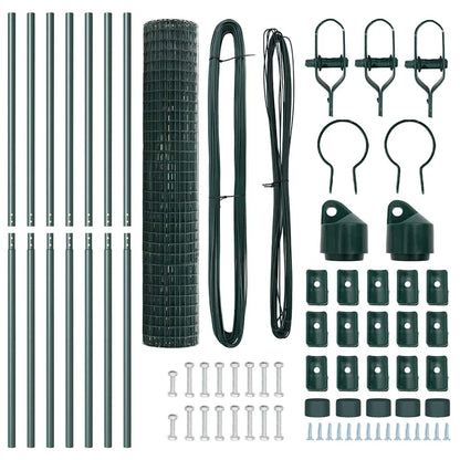 Fence with Post Green 1.6 x 10 m Steel and PVC