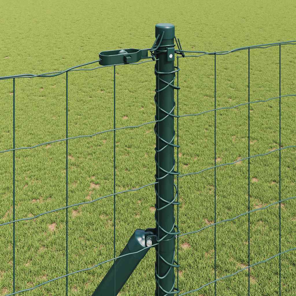 Fence with Post Green 1.5 x 10 m Steel and PVC