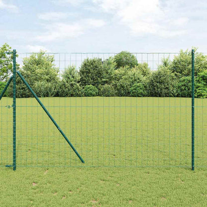 Fence with Post Green 1.5 x 10 m Steel and PVC