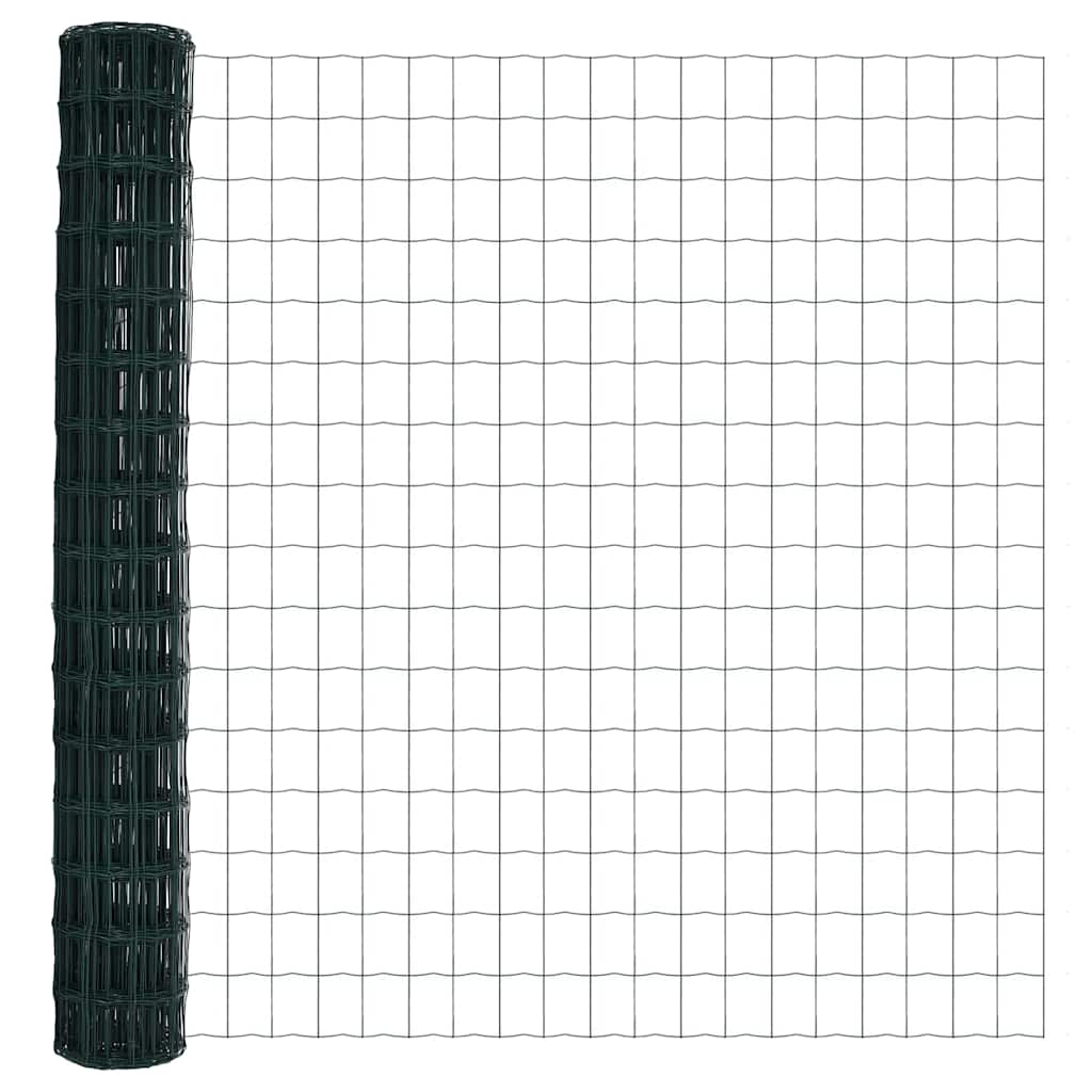 Fence with Post Green 1.5 x 10 m Steel and PVC