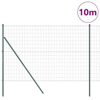 Fence with Post Green 1.5 x 10 m Steel and PVC