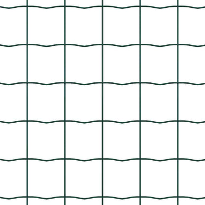 Fence with Post Green 1 x 25 m Steel and PVC