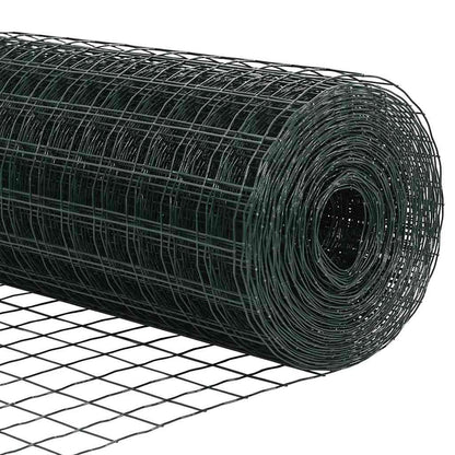 Fence with Post Green 1 x 25 m Steel and PVC