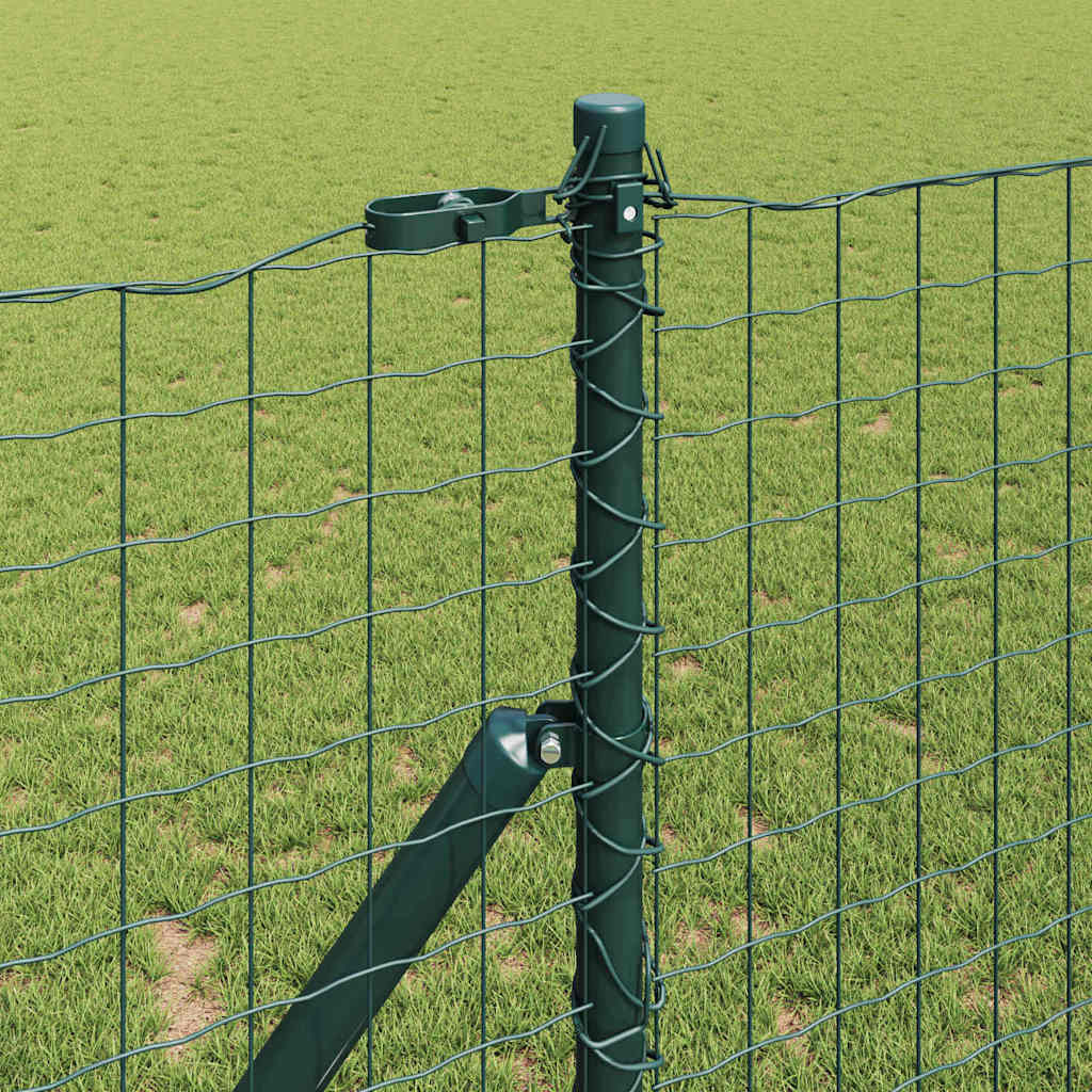 Fence with Post Green 1 x 25 m Steel and PVC