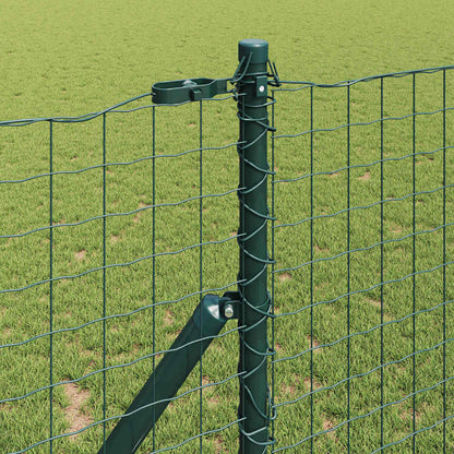 Fence with Post Green 1 x 25 m Steel and PVC