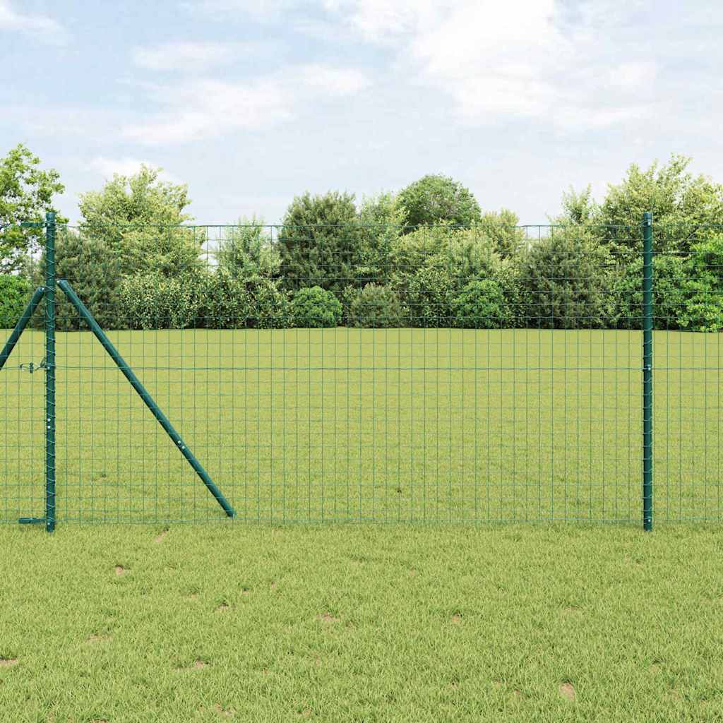 Fence with Post Green 1 x 25 m Steel and PVC
