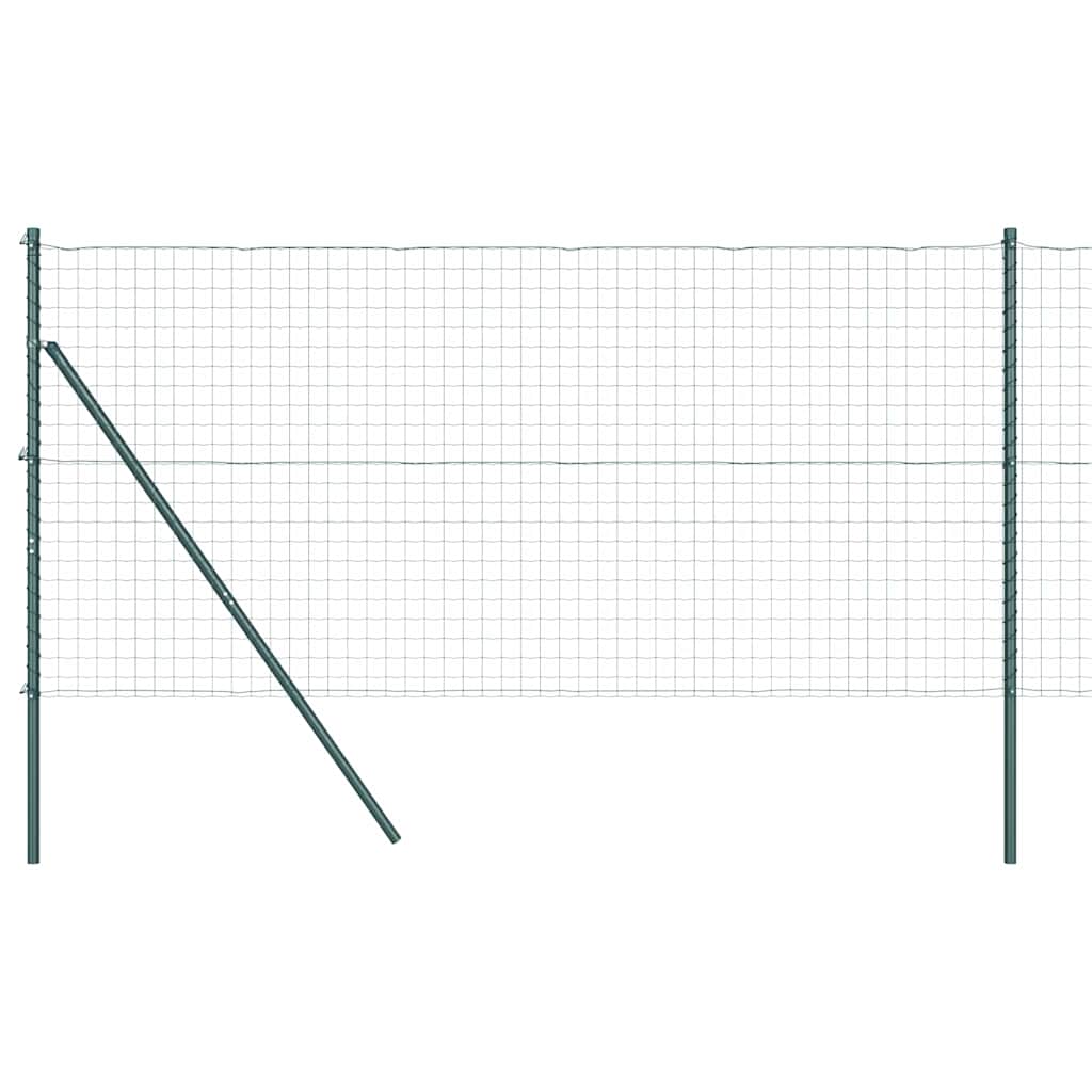 Fence with Post Green 1 x 25 m Steel and PVC