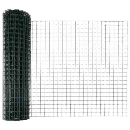 Fence with Post Green 1 x 25 m Steel and PVC