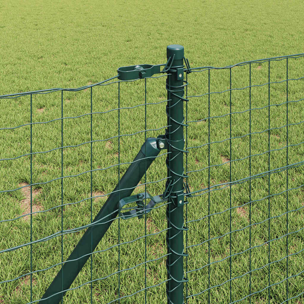 Fence with Post Green 0.6 x 50 m Steel and PVC