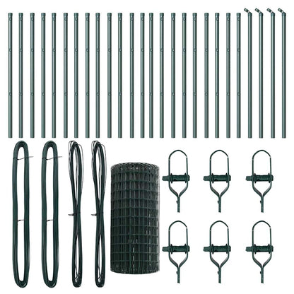 Fence with Post Green 0.6 x 50 m Steel and PVC